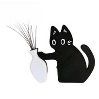 Cat Black Fridge Magnet Cute Kawaii Cat Whisker Storage Refrigerator Magnets Collection Memorial Box Home Office Decor For Cat Lovers