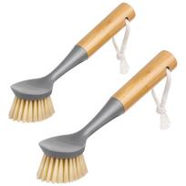 MR.SIGA Bamboo Kitchen Handle Palm Brush Scraper Set 2
