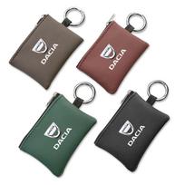 Car Accessories Leather Key Wallet Card Bag Emblem keychain Pouch For Dacia Bigster Spring Duster Sandero Jogger Dokker Lodgy RS (as the picture,Green)