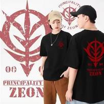 2026 Japanese Anime Gundam T-shirt Char Aznable Zaku Empire of Zeon Print T-shirt Short Sleeve T-shirt Men's and Women's T-shirt S įvairiaspalvis