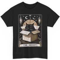 Mystic Hermit Cat Tarot Inspired T Shirt Unisex Heavy Cotton Tee S įvairiaspalvis