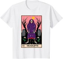 Gym Grim Reaper Tarot Deadlift Fun Workout Fitness Women Men T-Shirt Casual Funny Camisa Sport Top Graphic T Shirts S įvairiaspalvis