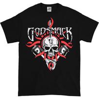 Godsmack Packaged Chrome Pistons Black Tee Unisex T-Shirt S įvairiaspalvis
