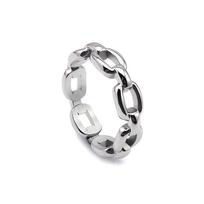Cute Classic Rings 5mm Simple Imitation link Chain Stainless Steel Rings for Women Men Gold Color Wedding Party Jewelry 7