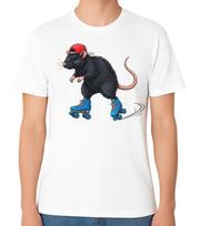 Cool Rat Roller Skating Graphic Skateboarding T-Shirt Funny Street Animal Tee S įvairiaspalvis
