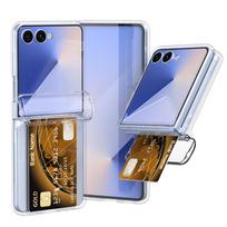 For Samsung Galaxy Z Flip 7 fe 6 5 4 3 Wallet Case with Card Holder Hinge Protection Flip7 Flip6 Flip5 Flip4 5G Phone Cover Galaxy Z Flip7 skaidri