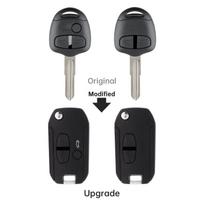 2/3 button remote control car key case, suitable for Mitsubishi, with left blade, wear-resistant car replacement key cover 2 Buttons