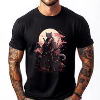 Cat Samurai Ninja Cat Samurai Art Ukiyo E Oversized T Shirt Men's Clothing Christmas Printed T-Shirt Men Clothing S įvairiaspalvis