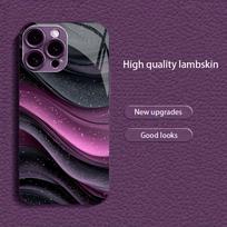 Sparkly Purple Black Marble for coque iphone for iphone 17 case Fashion Case fundas Glass for iPhone 17 16 15 14 13 pm Pro Plus iPhone 17
