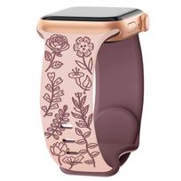 Apple Watch Two-Tone Silicone Strap with Engraved Butterfly Buckle 38mm/40mm/41mm