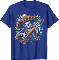 Cinco De Mayo Skull Sombrero Fiesta Mexican Skull T-Shirt S įvairiaspalvis