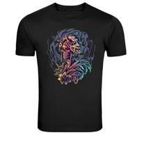 Japanese Skull Mask Graphic T Shirt Dark Samurai Art Tee S įvairiaspalvis