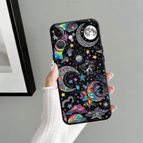 Case for iPhone 7 8 15 16 14 Plus XR 13 12 11 17 Pro Max 17Air XS Max Black Soft Phone Cover Star Moon Pattern iPhone 12