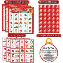 Santa Christmas Theme Bingo Card Game With Instructions For Festive Parties