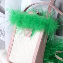 Feather Strip Ostrich Feather Grab Clip Diy Jewelry Decorative Accessories Material Latin Dance Clothing Accessories 1pcs paryžiaus žalia spalva