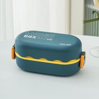 850Ml Portable Double-Layer Lunch Box Microwavable Bento Box With Tableware Sealed Leak-Proof Food Storage Container as the picture