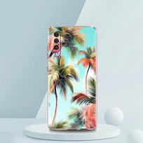 Transparent Phone Case for Samsung Galaxy A16 A14 A12 A22 A24 A42 A02 A06 A20 A30 A40 Soft TPU Cover Sunset Coconut Tree Pattern for Samsung A10