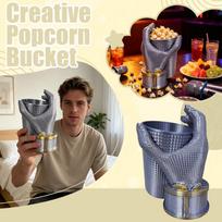 3D Printed Movie Hand Shape Popcorn Bucket Large Capacity Reusable Decorative Storage Container for Home Theater Snack Use one size sidabras