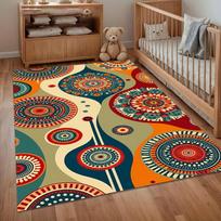 Multicolor Mandala Bohemian Area Rug for Living Room Bedroom Retro Hippie Home Decor Soft Non Slip Washable Floor Mat 40X60cm