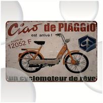 DORA Tin Sign Vintage Piaggio Ciao Motorcycle Metal Sign   Frameless Iron Wall Art Retro Scooter Design with French Text No Battery Needed 20x30cm（7.8x11.8inch）
