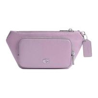 COACH fanny pack 25 solid color embossed logo logo zipper closure, cross-grain leather and coated canvas, chest bag, shoulder crossbody waist bag violetinė