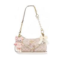 COACH shoulder bag [Customized bag] Teri 24 classic presbyopic Logo zipper closure, pendant, scarf, bow, printing, extension Xishangyun basic model balta