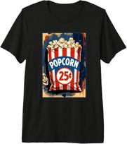 Retro Movie Popcorn Ad Premium Tri-Blend T-Shirt S įvairiaspalvis