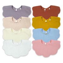 Baby Bibs Set of 8, Cotton, Multicolor, Absorbent, Adjustable