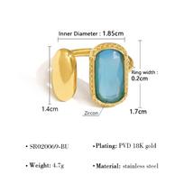 Square Inlaid Zircon Open Ring Women's Fashion Light Luxury High-end Jewelry Gift