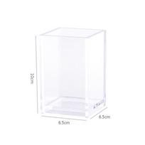 Pen Holder Acrylic Brush Makeup Storage Box Countertop Container Desktop Clear Divided Desk 1-3 Compartment Organizer Case