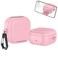 For Samsung Galaxy-Buds 4/4pro Secure Lock Case With Phone Stand And Keychain Anti-drop Protective Cover Headphone Accessories rožinė