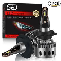 2vnt 20000Lm Mini H1 H7 Led Canbus priekinių žibintų lemputės H4 LED H11 CSP priekiniai žibintai H8 HB3 9005 HB4 9006 9012 hir2 9004 9007 H13 Hi/Lo Light Auto Lamp 6000K 9005/HB3
