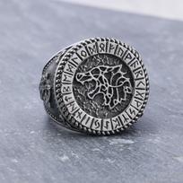 S925 sidabrinis žiedas Viking jewelry vyriškas žiedas retro vilko galvos madingi papuošalai 7