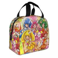 Smile Precure Anime Izoliuoti pietų krepšiai Terminis krepšys Pietų indas Yayoi Miyuki Nao Reika Akane Nešiojamas pietų dėžutė Maisto rankinė 22x20x13CM smėlis