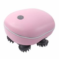 Electric Handheld Head Massager Antistress Relax Body Massage Relieving Muscle Tension Massager with Four Rotating Massage Heads rožinė