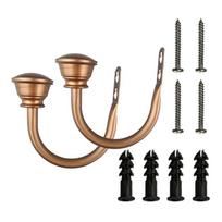 2 elegantiškų užuolaidų laikiklių rinkinys su lengvu tvirtinimu, metalinės apdailos užuolaidų pakabukai moderniai namų estetikai bronza