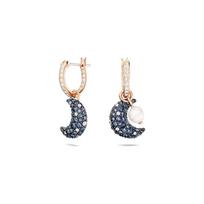 Swarovski Luna Asimetriški Mėnulio Formos Emalio Auskarai Moteriški Auskarai Mėlyni 5671569 Box (Random Color)
