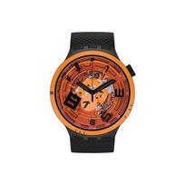Swatch Planet serijos kvarcinis mechanizmas Sprogstanti energija Tuščios spalvos blokai Vandeniui atsparūs Didelis ciferblatas Unisex laikrodžiai Oranžinis SB01B127 SB01B127