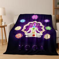 Bohemia Yoga chakra Mandala Spirit Meditation Flannel Blanket,Cozy Soft Throw Blanket for Home Bedroom Bed Sofa Cover Gift Kid 75x90cm