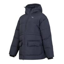 PUMA Solid Color Warm Windproof Hooded Down Jacket Women's Black M