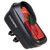 1L Bike Phone Holder Case Waterproof with Sun Visor Frame Top Tube Bicycle Bag Zipper Closure Reflective Adjustable Fastener raudona