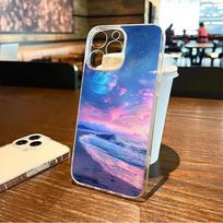 Dreamy Galaxy print Phone Case For iPhone17,16,15,14,13,12,11 Plus,Pro Max Soft Transparent Cover iPhone12