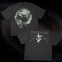 DOOM Printed Short Sleeved Men's and Women's Summer Pure Cotton Comfortable Loose and Fashionable Round Neck T-shirt Top S įvairiaspalvis
