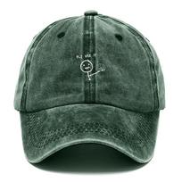Vintage Washed Cotton Baseball Cap Adjustable Distresseded Trucker Hat For For Men And Women Creative Thinking Cap Customize Fun Figure black