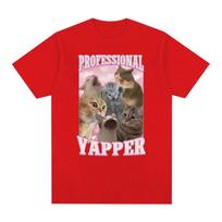 Professional Yapper Funny Tshirt Cute Screaming Cat Meme Graphic T-shirts Unisex Women Fashion Vintage Oversized T Shirt Streetwear S