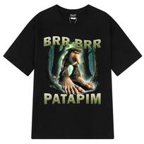 Brr Brr Patapim T Shirt Funny Italian Brainrot Meme Graphic Tshirt Women Summer Cozy Soft ONeck Tshirts Tops S
