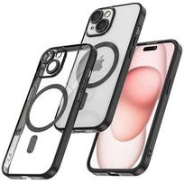 Etui Magsafe Case Do Iphone 15 Plus Glamour Luxury Obudowa Slim Ring Alogy Czarny Przezroczysty