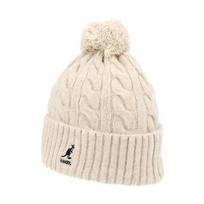 KANGOL K4460SM BEIGE Cable Knit Pom-Pom Beanie K4460SM BEIGE