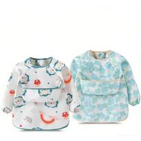 Kids Bibs, 2 Pack, Waterproof, Easy Clean, Polyester, Age 3 6-9 months/9-12 months/2 years