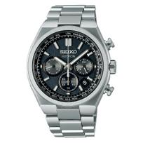 SEIKO ASTRON SBXY097 Saulės energija įkraunamas radijo bangomis valdomas chronografas Juodas titanas Vyriškas juoda